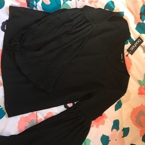 Bell sleeve black blouse